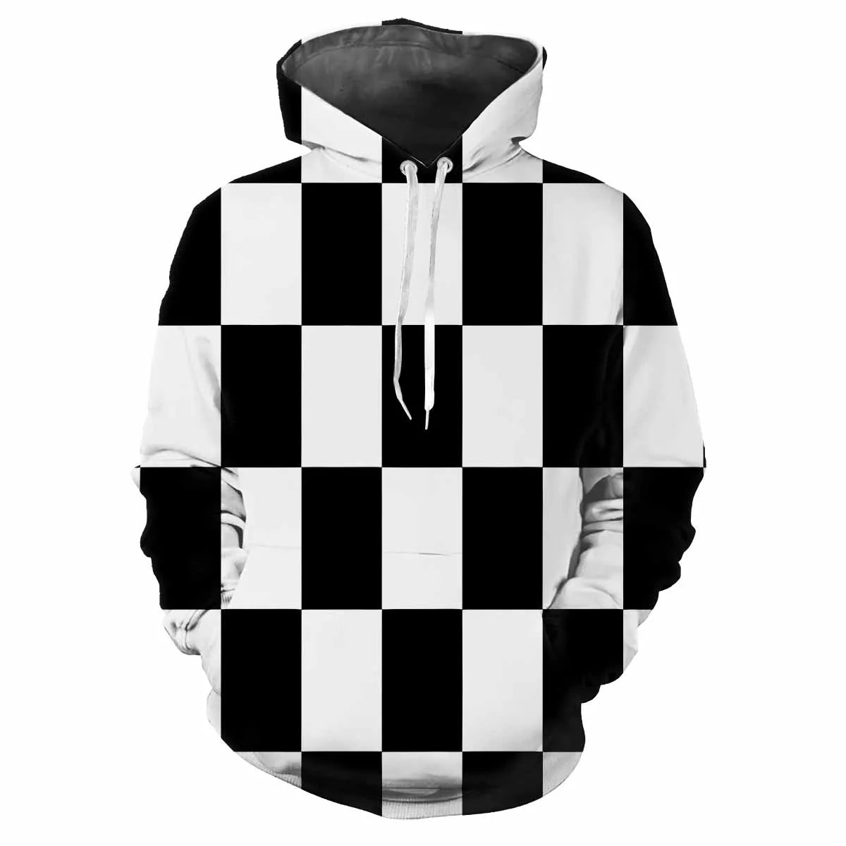 2024 Fashion Minimalist Plaid 3D Printed men's Tops Casual Soft Comfort Elegant men's Hoodies Personalize Outdoor Sports Hoodie
