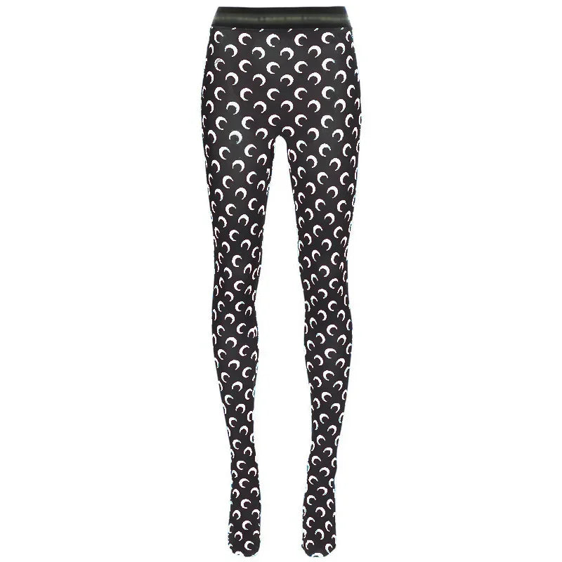 Fashionable Women Printed Elastic Jumpsuit Summer Casual Seamless Tight Thin Women\'s High Waisted Leggings