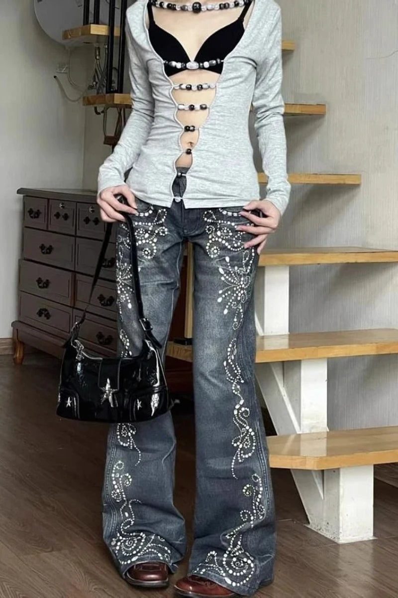 Jeans Women Y2k Pants Vintage Low Rise Bootcut Distressed Denim Trousers  Women  Design  Autumn Winter Fashion