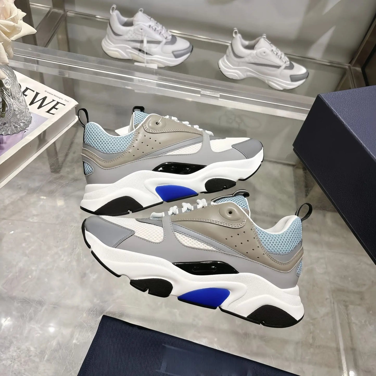 Men's Sport Shoes High Version B22 Cowhide Lightweight Breathable Mesh Contrast Color Laces Reflective Comfortable Unisex