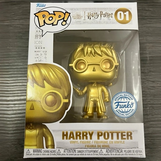 Rare Original Funko Pop! Harry Potter (Gold) #01 Collectible Vinyl Figure Toy Desktop Decoration Perfect Gift for Boys Girls