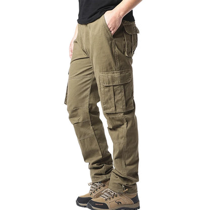 Large Pocket Loose Overalls Men's Outdoor Sports Jogging Tactical Pants Elastic Waist