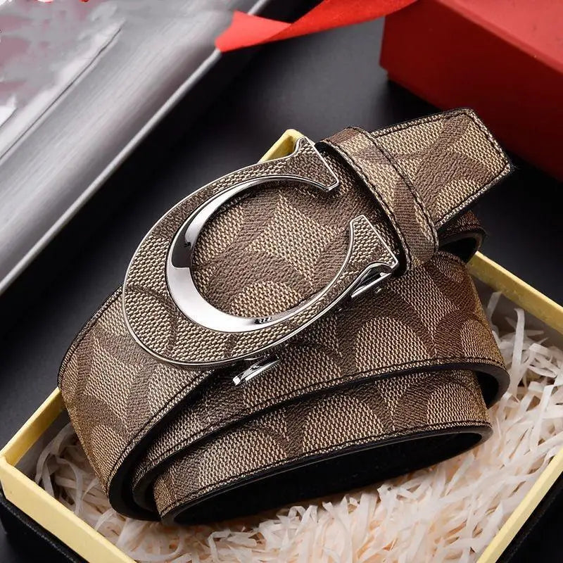 High Quality 34mm Designers Business Mens belt Luxury Brand Famous Male brand Belt Buckle Canvas Leather Belt for Women ieans