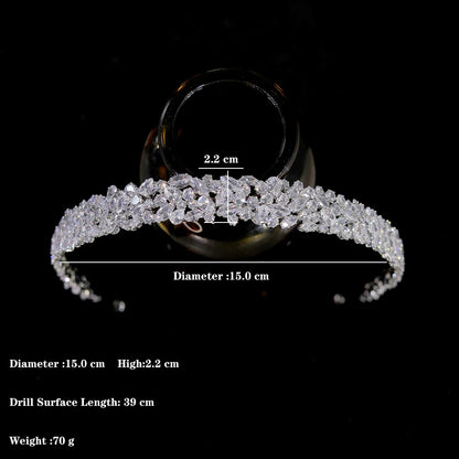 ASNORA Luxury CZ Headbands Silver Color Bridal Crowns Elegant Headwear Wedding Hair Accessories Party Jewelry Bridesmaid Gift