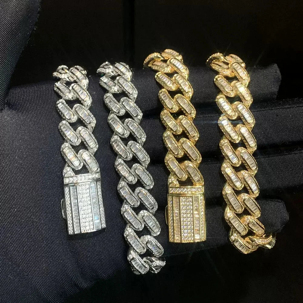 High Quality 14MM AAAA Zirconia with Copper Cuban Chain Iced Out Hip Hop Jewelry
