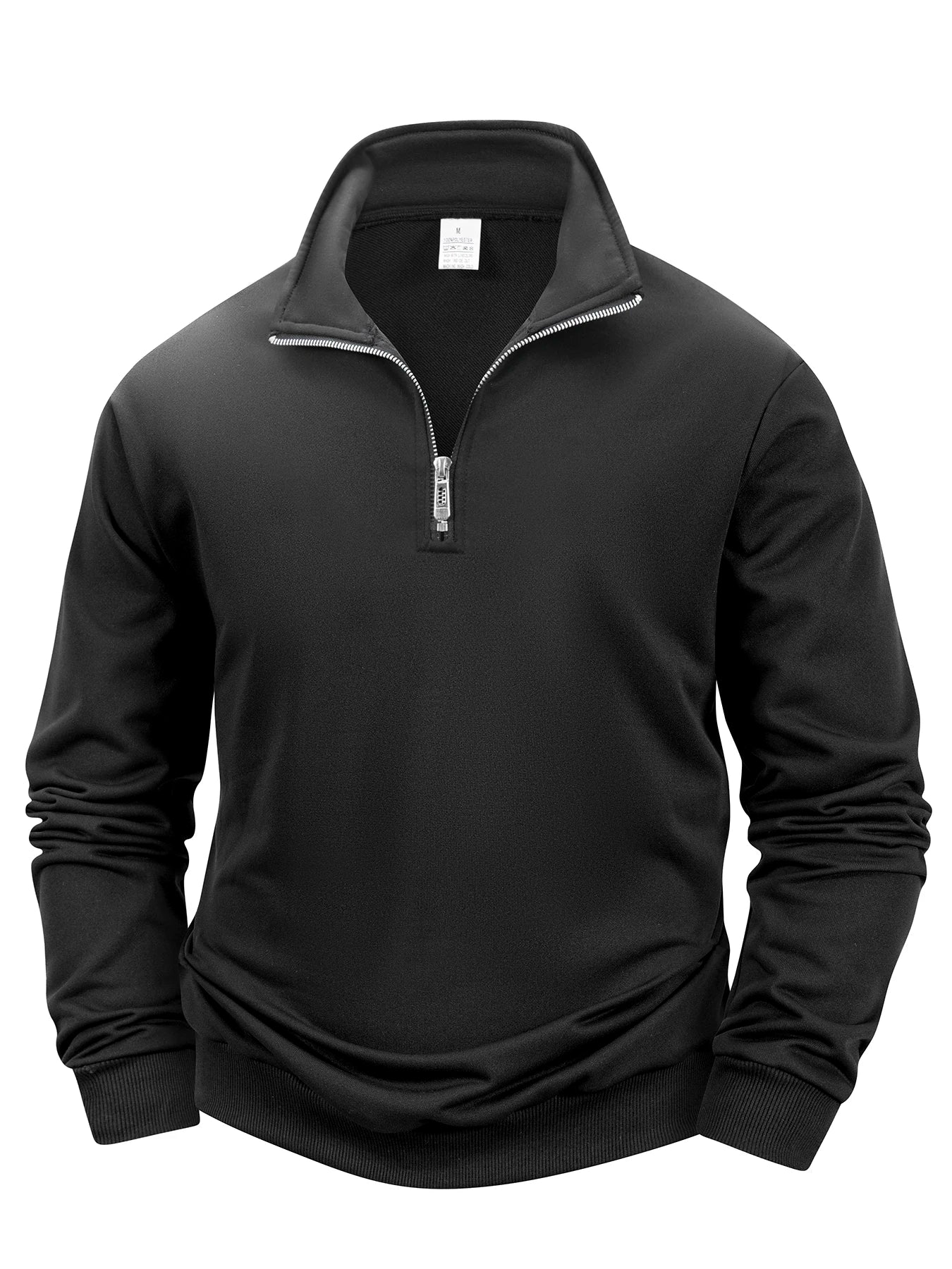 Autumn Men's Zipper Pullover Long Sleeve Sweater Men Warm Slim Casual Turtleneck Mock Neck Pullover Sweatshirts Tops