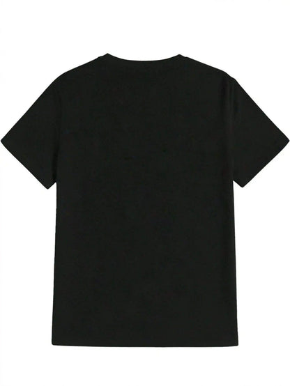 Men Black "Misfits" Graphic T-Shirt Vintage Rock Band Design Short Sleeve Round Neck Casual Summer Tee for Music Fans