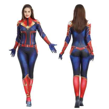 Movie Captain Cosplay Costume Women Superhero Cos Stage Jumpsuit