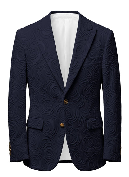 Men's Luxury 3D Embossed Textured Blazer Notch Lapel Jacket 2 buttons Slim Fit Suit Jacket Formal for Business Casual Wedding