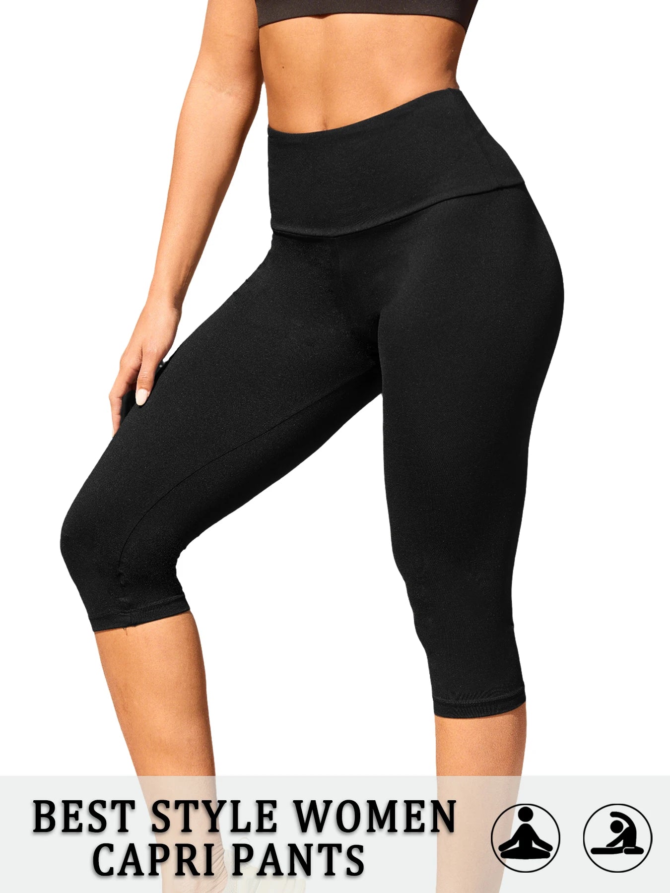 Women'S Super soft Capri Pants，High Waisted Tummy Control Leggings for Cozy Home & Casual Outfit