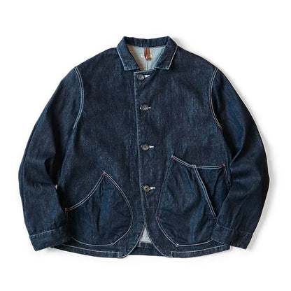 KAPITAL 24 Hirata Kazuhiro Style Japanese Taoist Robe Washed Blue Denim Jacket New Arrival