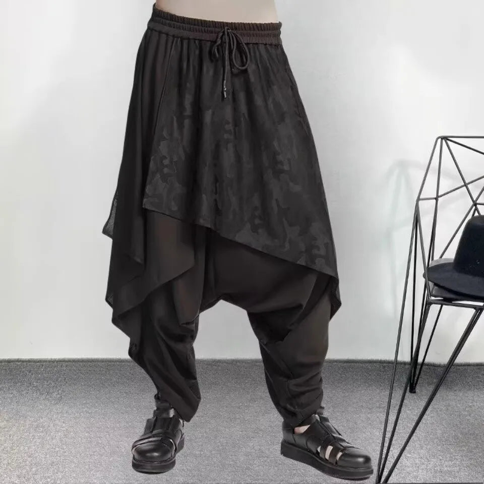 Vintage Trousers Women Men Neutral Loose Culottes y2k Gothic Wide Leg Pants Skirt New Oversize Harajuku Creative Pants