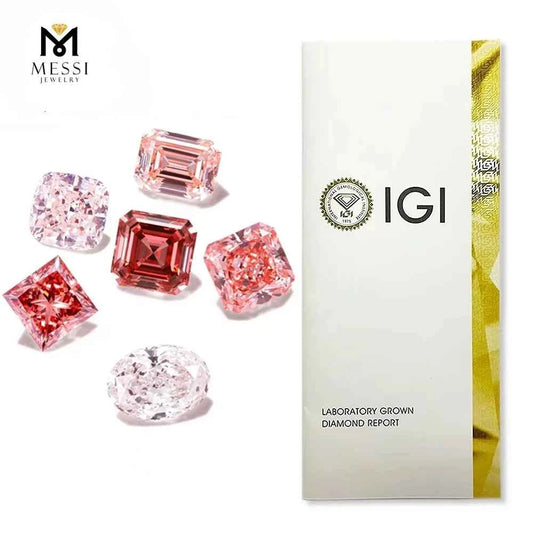 With IGI certificates Pink lab grown diamonds CVD HPHT Fancy Color Lab Created Diamond Wholesale