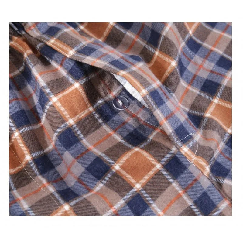 Pajama Pants Men's Flannel Cotton Autumn and Winter Casual Plaid Long Trousers Warm Home wear Pants Men Sleepwear