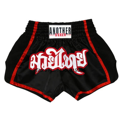 Muay Thai Fight Kickboxing Shorts Fitness Men Women Kids Boxing Shorts Embroidery Thailand Gym Training Black MMA Jujitsu Pants