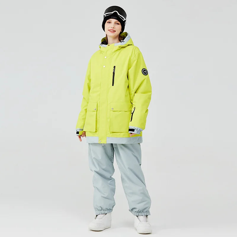 New Men's Women's Ski Suit Winter Outdoor Snow Wear Waterproof Windproof Thickened Warm Ski Clothing Jacket Pants Set Couple