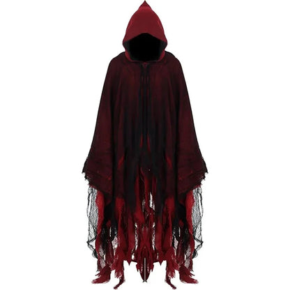 Grim Reaper Costume Cloak with Hood Dune Costume Medieval Renaissance Cloak Halloween Witch Wizard Vampire Cape Party Cosplay