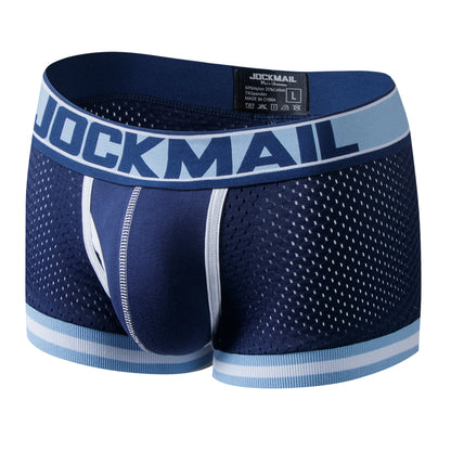 JOCKMAIL 5pcs Man Underpants Boxershorts Mesh Nylon Men Boxers Male Breathable Underwear