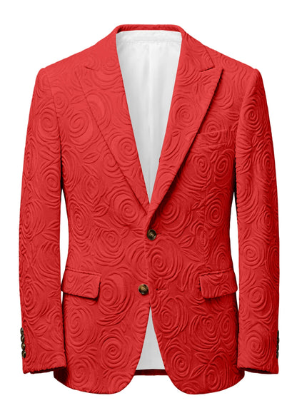 Men's Luxury 3D Embossed Textured Blazer Notch Lapel Jacket 2 buttons Slim Fit Suit Jacket Formal for Business Casual Wedding