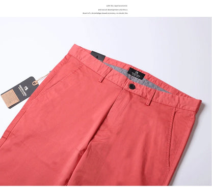 Thin Summer Solid Color Suit Pants Men Straight Style Clothes Red Business Trousers Men Dress Office 2021