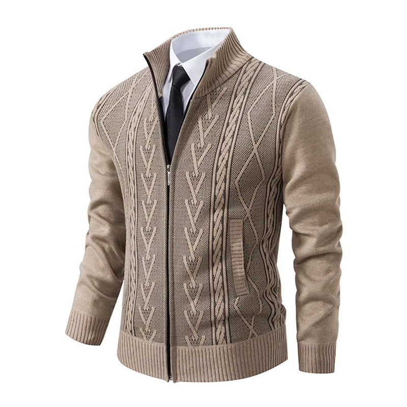 2025 New Men's Sweaters Autumn Winter Warm Zipper Cardigan Sweaters Man Casual Knitwear Sweatercoat male clothe
