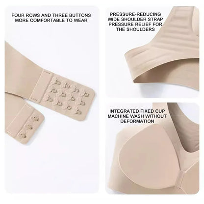 Front Cross Seamless Wireless Full Coverage Support Bra Posture Corrector Soft Gather Shape Woman Underwear Sport Sexy Lingerie