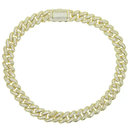 High Quality 14MM AAAA Zirconia with Copper Cuban Chain Iced Out Hip Hop Jewelry