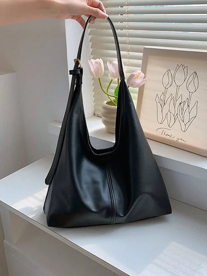 Large Capacity Solid Color Women's Shoulder Bag, Multifunctional Crossbody Bag,