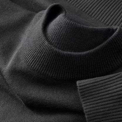 Autumn New Men's Casual Mock Turtleneck Sweater Long Sleeved Warm Pullover Basic Lightweight Street Clothing Knitted Jacket Top