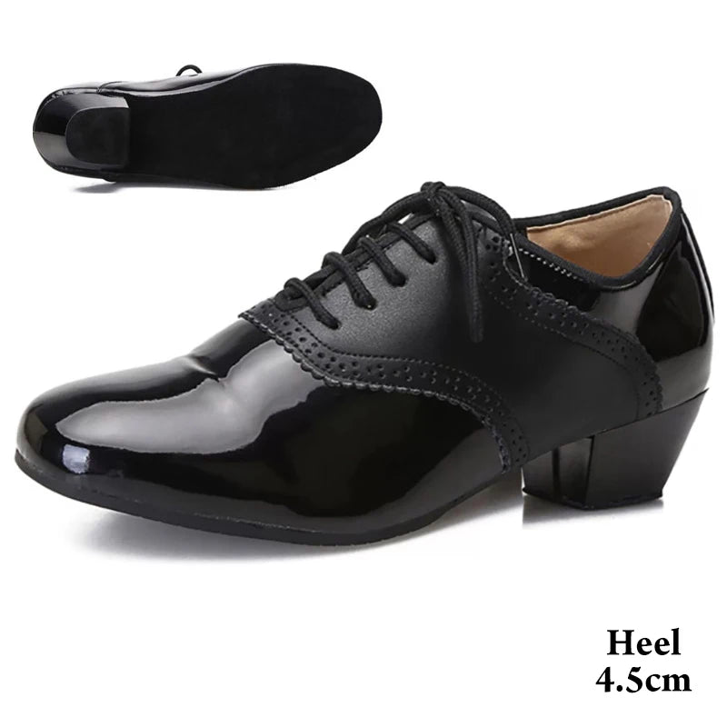 Men Latin Dance Shoes For Rumba Waltz Ballroom Party Salsa Tango Modern Dance Shoes Patent/Matte Leather Boy's Dance Sneaker