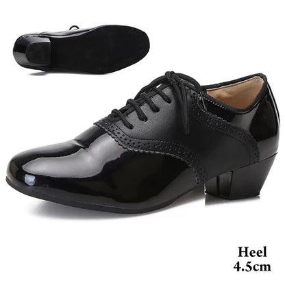 Men Latin Dance Shoes For Rumba Waltz Ballroom Party Salsa Tango Modern Dance Shoes Patent/Matte Leather Boy's Dance Sneaker
