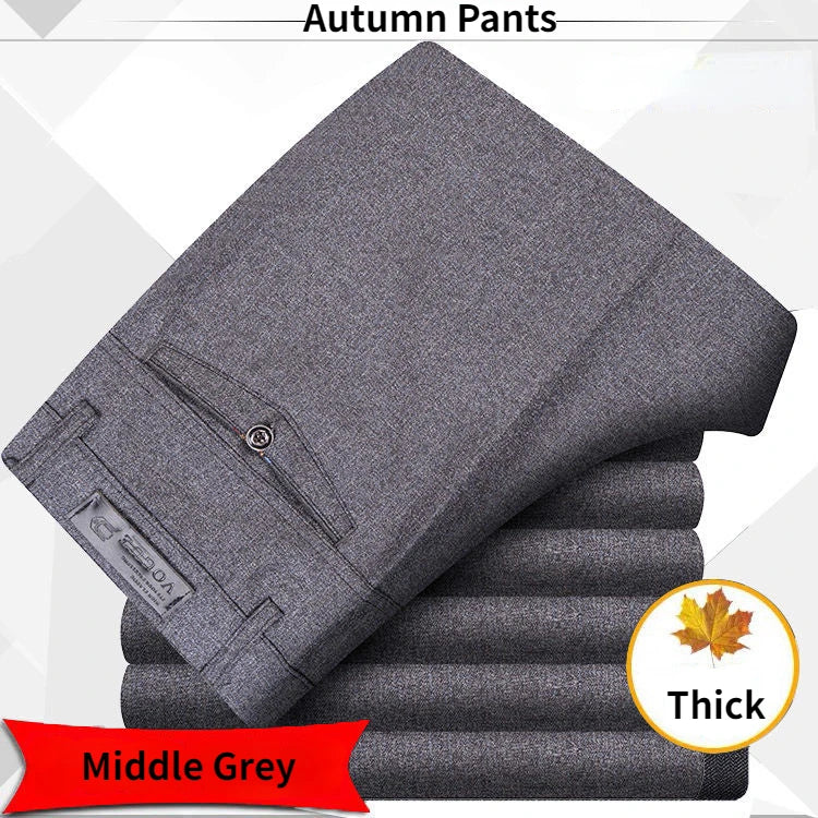 High-Quality Men's Suit Pants Classic Summer Spring Pants High Waist Autumn Trousers