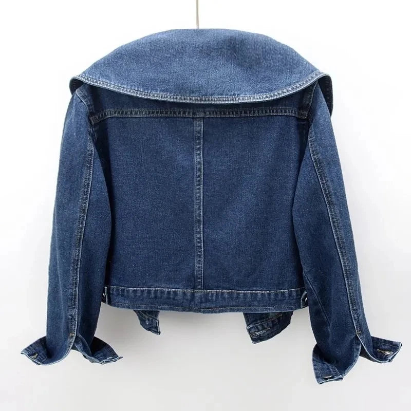 2026 New Autumn Women Denim Jacket Long Sleeve Casual Short Denim Coat Famale Jeans Jackets Outerwear Casaco Jaqueta Feminina