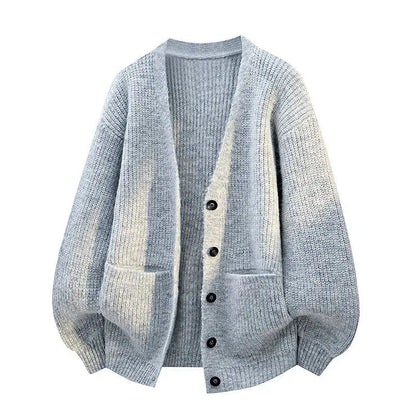 Legible Autumn and Winter Casual Sweater Men Loose Knitted Cardigan Male Round Neck Collar Sweatercoats Man