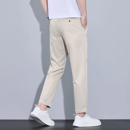 2026 New Spring Summer Ankle-Length Pants Men Straight Fit Fashion Thin Brand Clothing Solid Color Casual Trousers Male 28-38