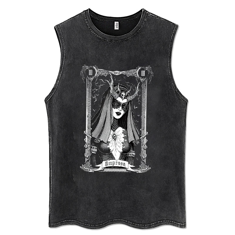 Y2K Tanks Tops for Men Women 100% Cotton Vintage Black Men's Clothing Hip Hop Punk Rock Sleeveless Tshirts Gothic Vests