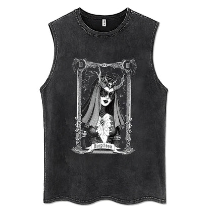 Y2K Tanks Tops for Men Women 100% Cotton Vintage Black Men's Clothing Hip Hop Punk Rock Sleeveless Tshirts Gothic Vests