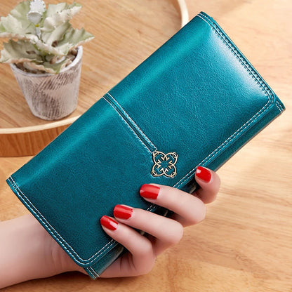 Women's Leather Wallet	Woman Luxury Long Wallets Fashion Women Purses Money Bags 2022 Handbags Women's Purse Cards Holder