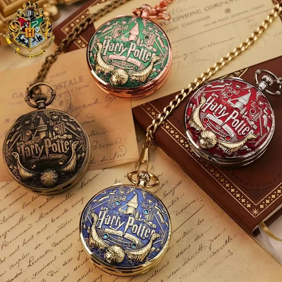 Anime Harry Pocket Watch Potter Cosplay Music Pocket Watch Quartz Pendant Clock Toys