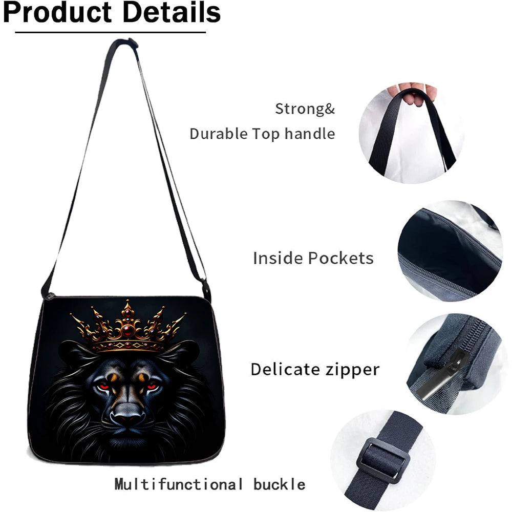 1/2/3/4/5pcs Lion King Pattern Backpack Set - Large-Capacity Casual Backpack with Matching Clutch & Tote Bag for Daily Use