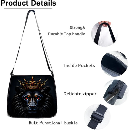1/2/3/4/5pcs Lion King Pattern Backpack Set - Large-Capacity Casual Backpack with Matching Clutch & Tote Bag for Daily Use