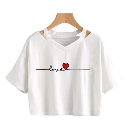2000s Y2k Print Women Tee Shirt Harajuku Gothic Cropped Mange Tshirt Funny Graphic T-shirt Korean Style Casual Crop Tops Female