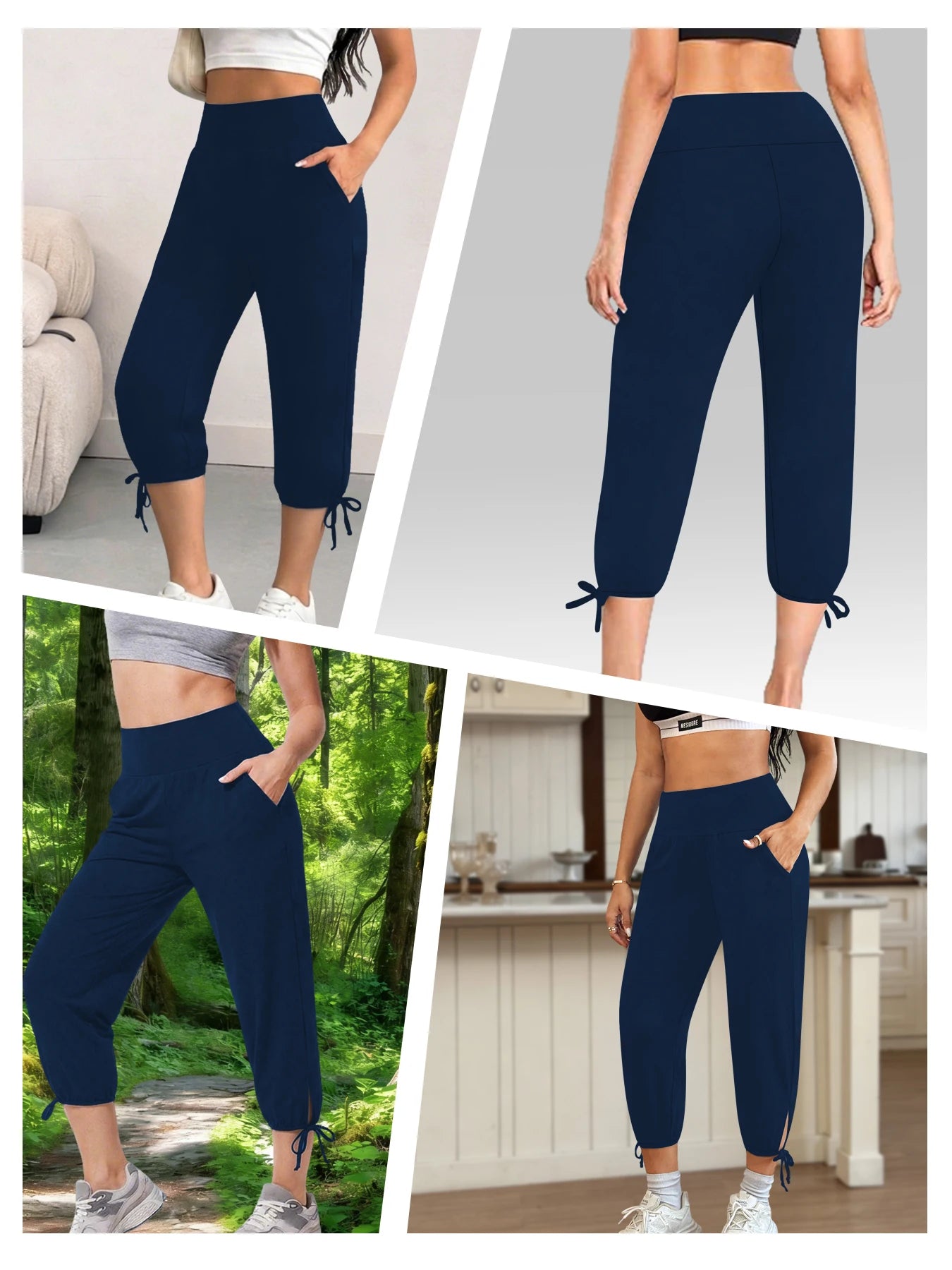 Womens Yoga Pants Capri Loose Workout Sweatpants Comfy Lounge Joggers with Pockets