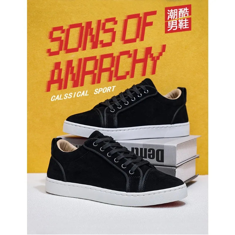 2026 New Trendy Round Toe Men Casual Flats Comfortable Non Slip Hard Wearing Sport Shoes Cross Tied Concise Lightweigh Sneakers