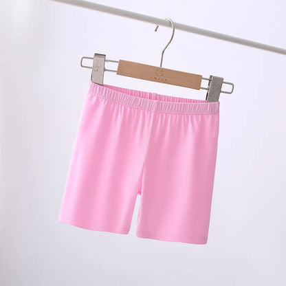 6pcs Basic Solid Color Girls Shorts Simple Style Summer Casual Kids Short Pants
