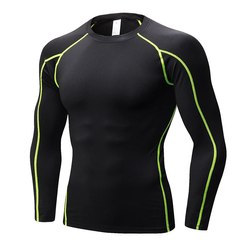 Men's Compression Shirt Long Sleeve Sports Workout T-Shirts Sport Quick Dry Fitness Running Tops Gym Sports Tights