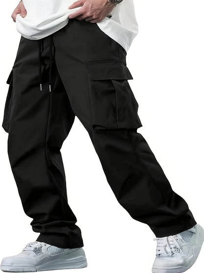 2026 Amazon Summer New Men's Work Pants European and American Independent Station Drawstring Multi Pocket Casual Pants