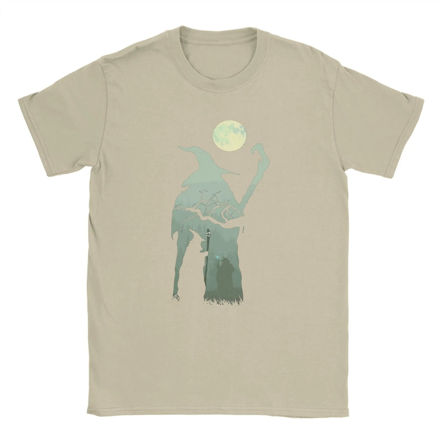 Novelty Into the Forest Tshirts Men Cotton Short Sleeve L-Lords Of The R-Rings Gandalf Wizard Hobbit Crewneck Summer Clothing
