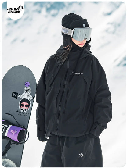 John Snow 2025 Unisex American Style Snowboard Jacket Professional Waterproof Windproof Thermal Winter Ski Coat for Men & Women