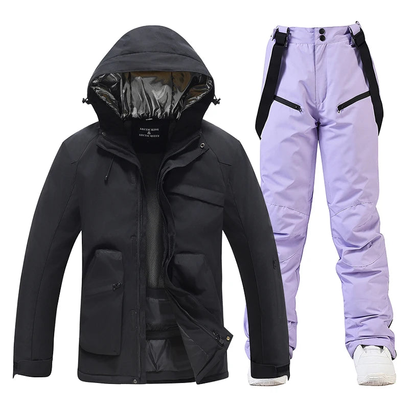 New, Men's and Women's Ski Suit Sets, Waterproof, Snow Costume, Ski Jacket and Pant Set, Outdoor Clothing, Snowboarding, Overall